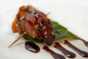 Bacon Wrapped Chicken Liver with Balsamic Glaze
